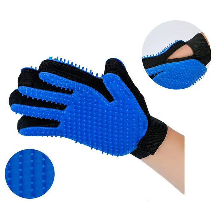 Pet Grooming Gloves | Gentle Hair Remover & Massage Brush for Dogs and Cats