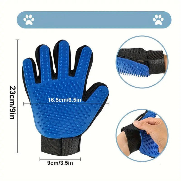 Pet Grooming Gloves | Gentle Hair Remover & Massage Brush for Dogs and Cats
