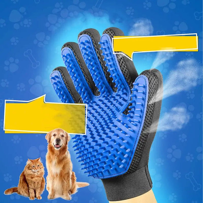 Pet Grooming Gloves | Gentle Hair Remover & Massage Brush for Dogs and Cats