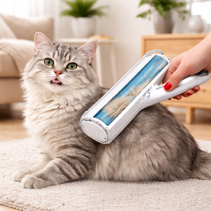 Pet Hair Remover Roller Reusable – Dog & Cat Fur Remover, Self Cleaning Lint Roller for Furniture & Clothes