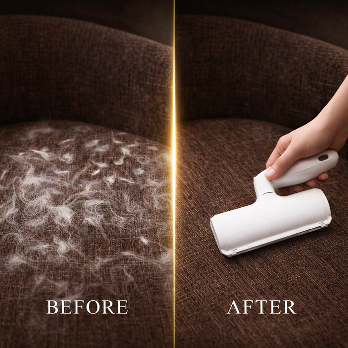 Pet Hair Remover Roller Reusable – Dog & Cat Fur Remover, Self Cleaning Lint Roller for Furniture & Clothes