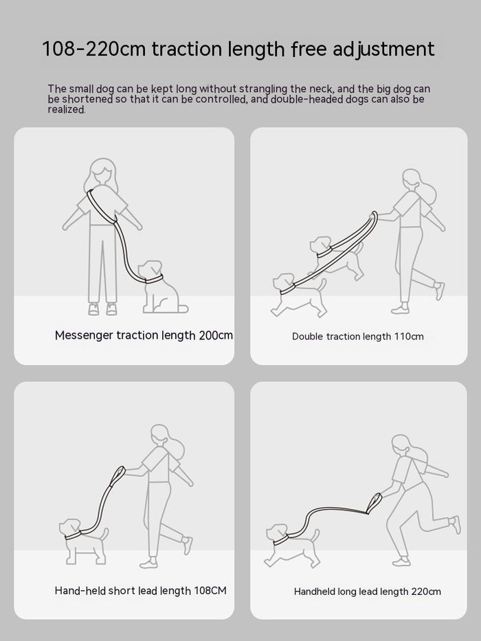 Pet Traction Rope Chain with Knitted Belt for Large Pets
