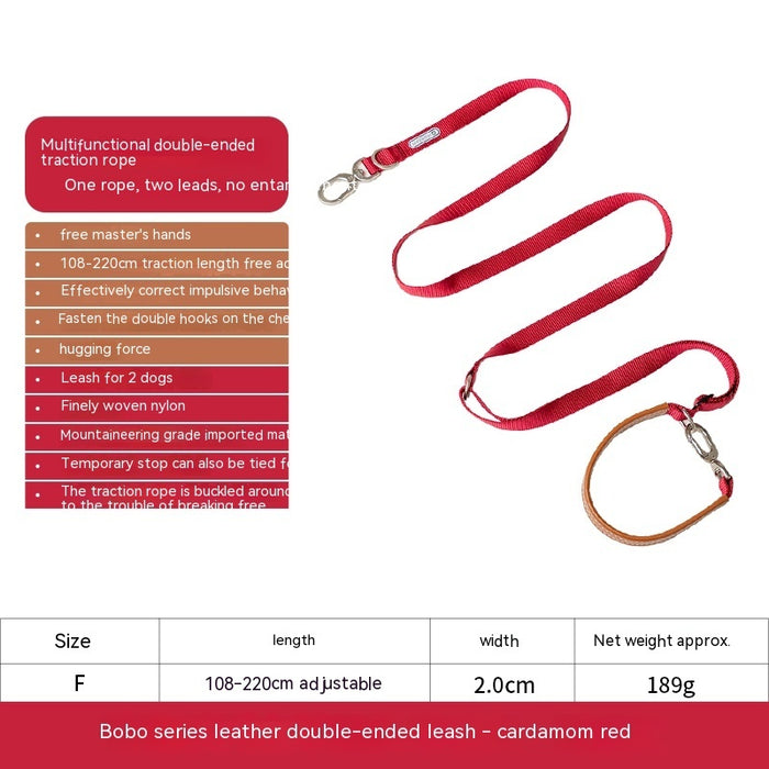 Pet Traction Rope Chain with Knitted Belt for Large Pets