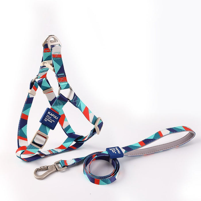 Pet Vest with Printed Design and Haulage Rope Set