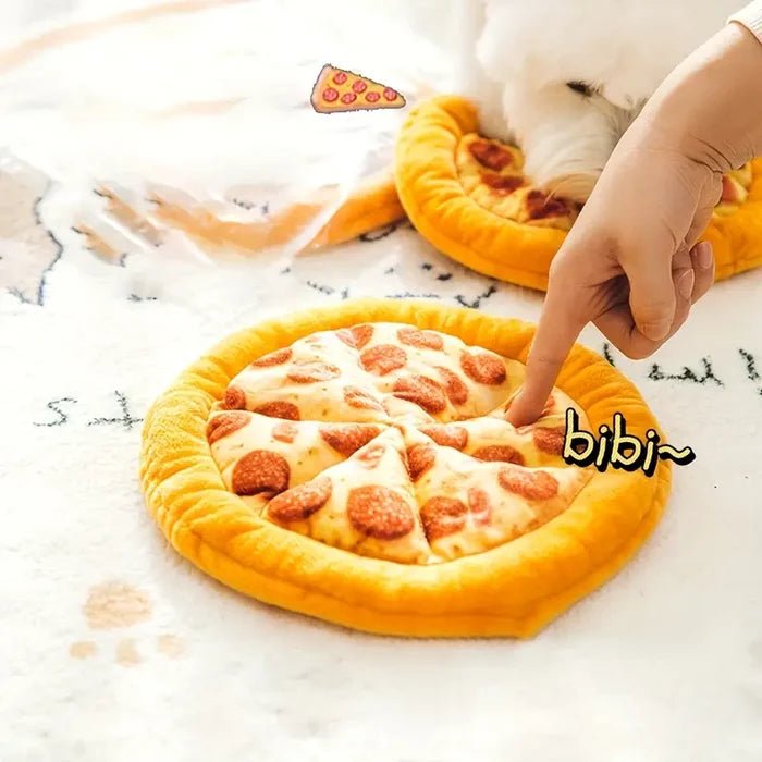 Pizza Plush Toy | Dog Toy – Squeaky Crinkle Fun