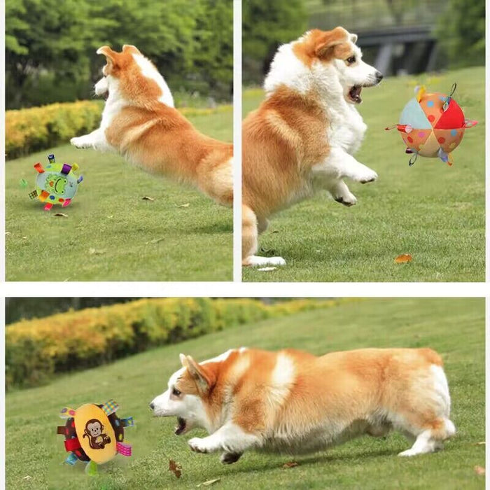 Plush Bell Ring Interactive Pet Toy Ball