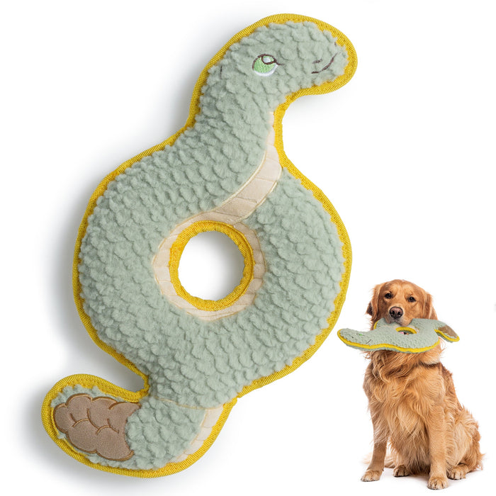 Plush Snake Ring Dog Toy for Interactive Chewing & Tug Play