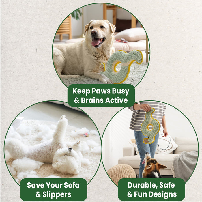 Plush Snake Ring Dog Toy for Interactive Chewing & Tug Play