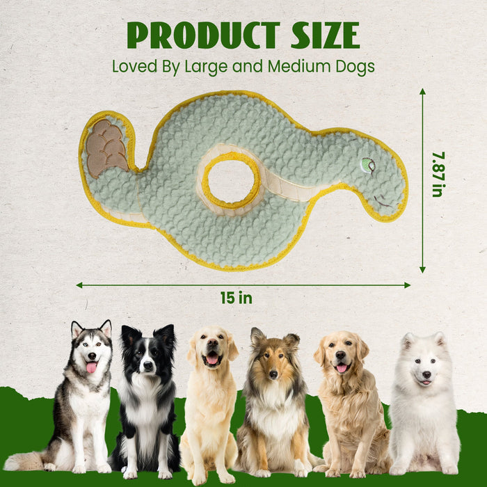 Plush Snake Ring Dog Toy for Interactive Chewing & Tug Play