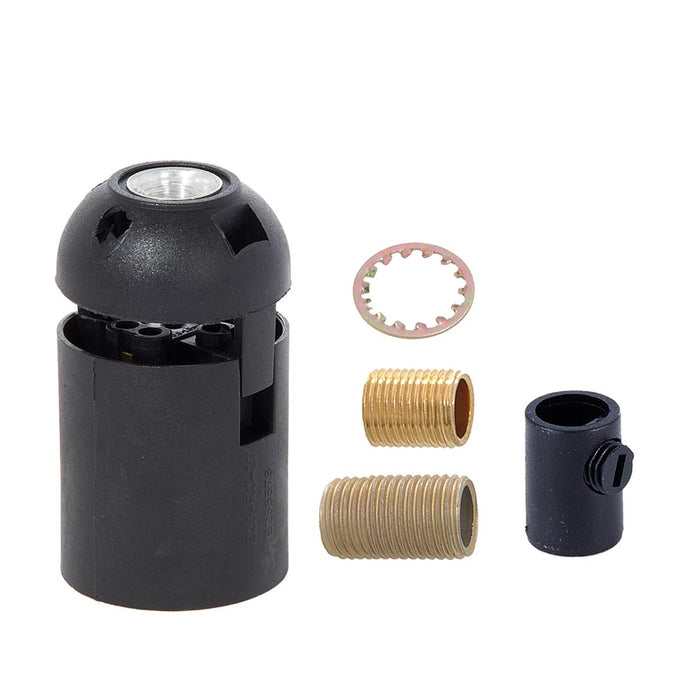 Polished Copper Finish Die Cast Aluminum E-26 Socket Cover with E-26 Socket and Mounting Hardware
