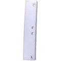 White poly slide block with four mounting holes for facility power equipment