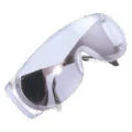 Clear protective safety glasses with wraparound transparent lenses