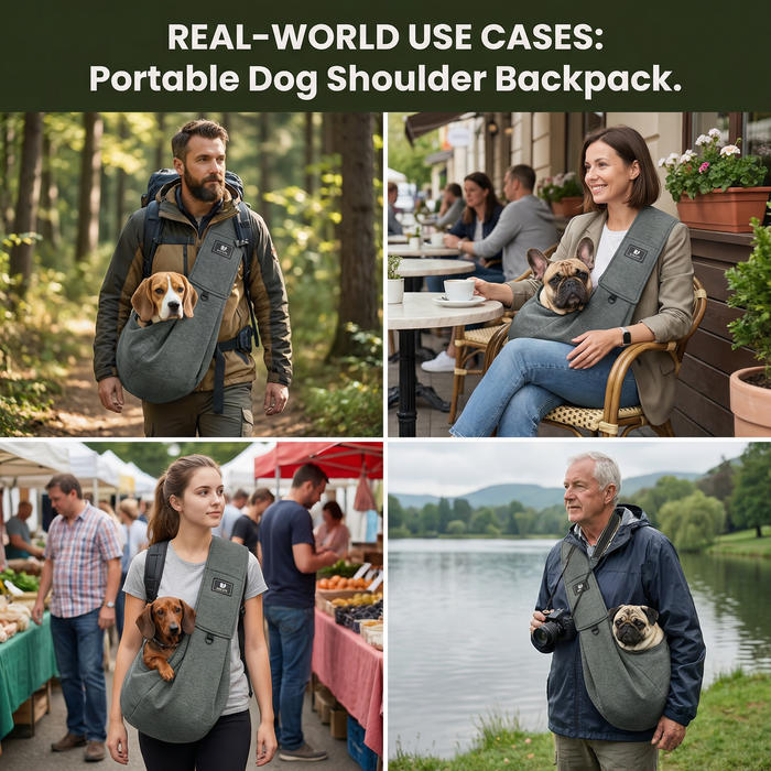 Portable Dog Shoulder Carrier Backpack | Breathable Water-Resistant Pet Bag