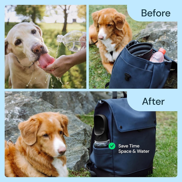 Portable Dog Water Bottle – Leak-Proof Pet Travel Dispenser with Built-In Bowl for Walking & Hiking
