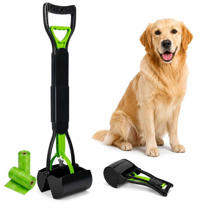 Portable Foldable Dog Poop Scooper | Heavy-Duty Pet Waste Picker for Grass & Gravel