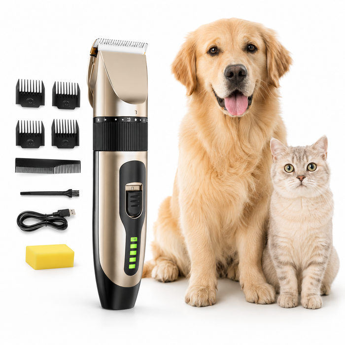 Professional Pet Hair Clipper for Dogs & Cats – Rechargeable Trimmer