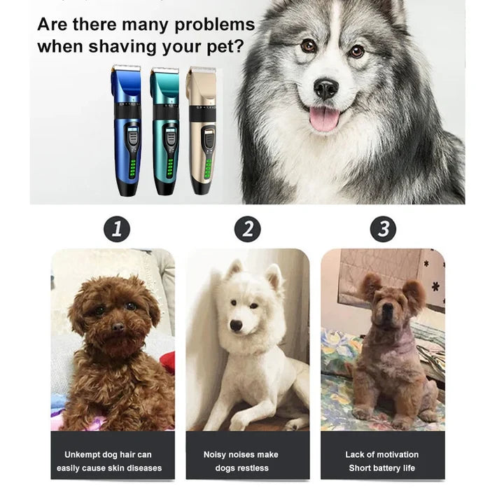 Professional Pet Hair Clipper for Dogs & Cats – Rechargeable Trimmer