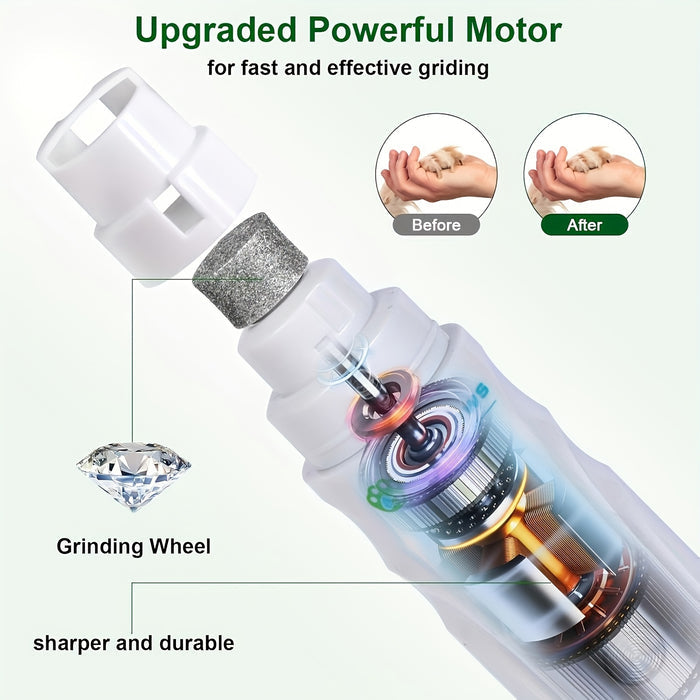 Professional Pet Nail Grinder – 2-Speed Electric Dog & Cat Claw Trimmer