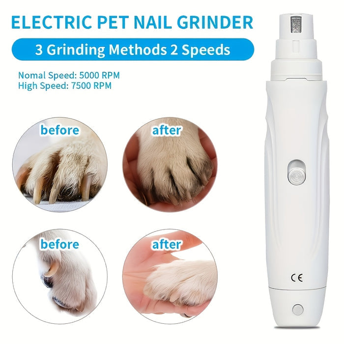 Professional Pet Nail Grinder – 2-Speed Electric Dog & Cat Claw Trimmer