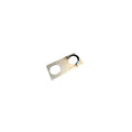Rectangular metal plate with two round cutouts for facility power parts