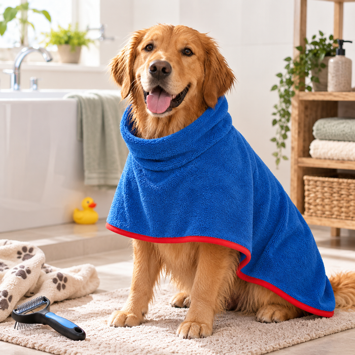 PuppyDry | Dog Towel Robe – Quick Drying Bathrobe for Dogs & Puppies
