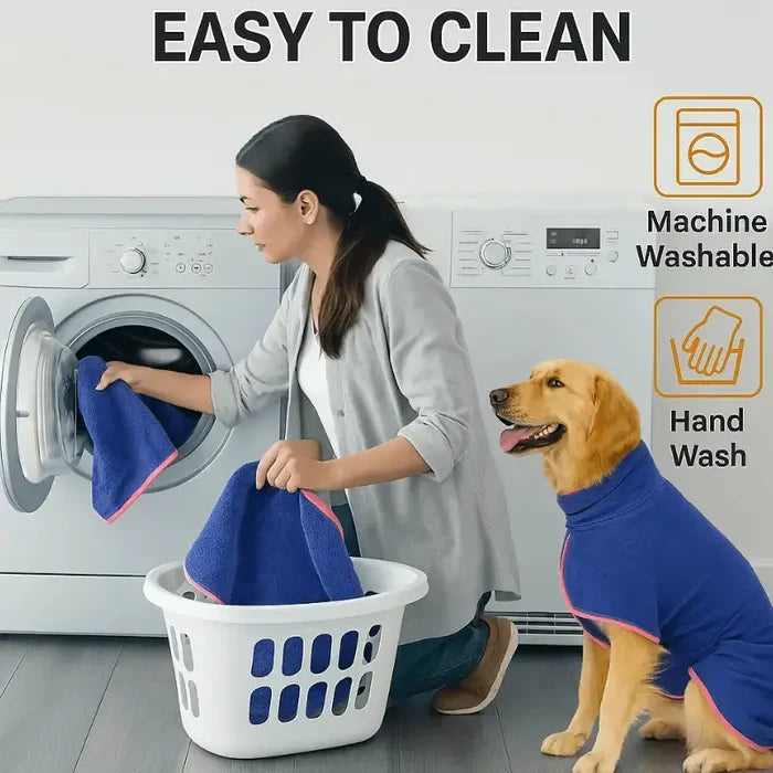 PuppyDry | Dog Towel Robe – Quick Drying Bathrobe for Dogs & Puppies