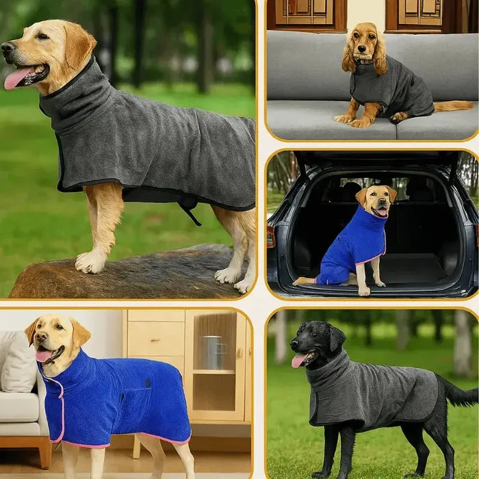PuppyDry | Dog Towel Robe – Quick Drying Bathrobe for Dogs & Puppies