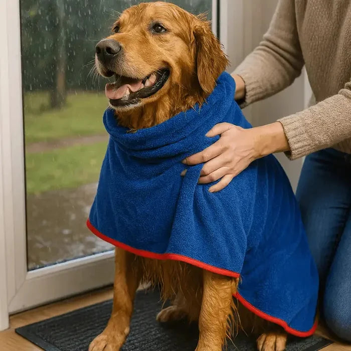 PuppyDry | Dog Towel Robe – Quick Drying Bathrobe for Dogs & Puppies