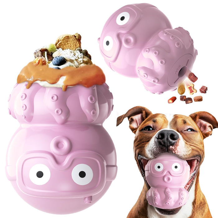 Purple Octopus Treat Dispensing Dog Toy with Slow Feeder Puzzle
