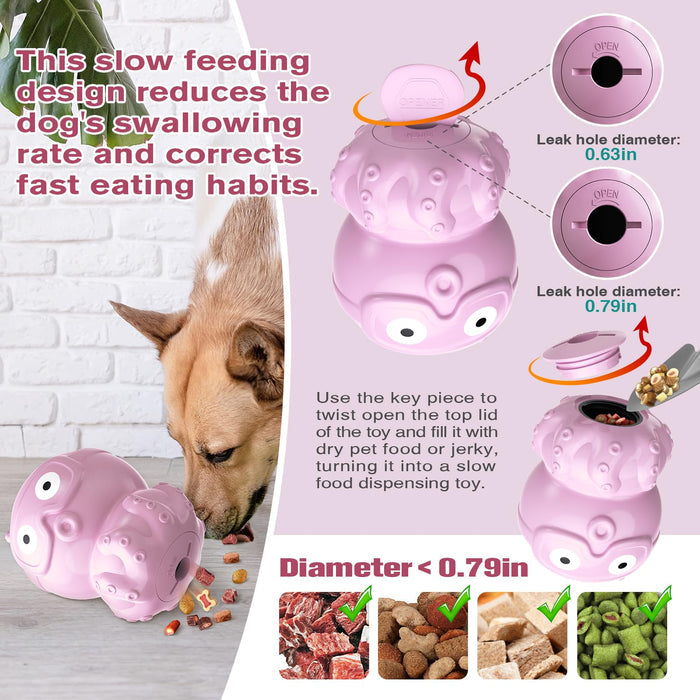 Purple Octopus Treat Dispensing Dog Toy with Slow Feeder Puzzle