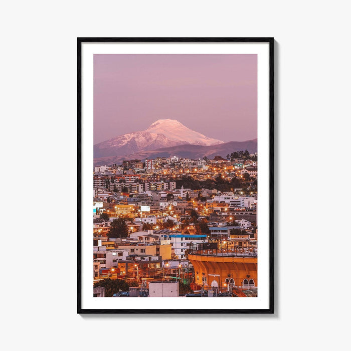 Quito Skyline Fine Art Photo Print, Ecuador, Cayambe Volcano, Bullring, Wall Decor, Poster