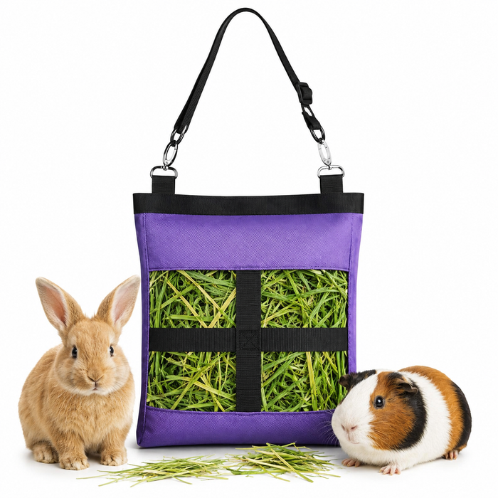 Rabbit Hay Feeder Bag for Guinea Pigs, Rabbits & Small Pets – Hanging Oxford Bag