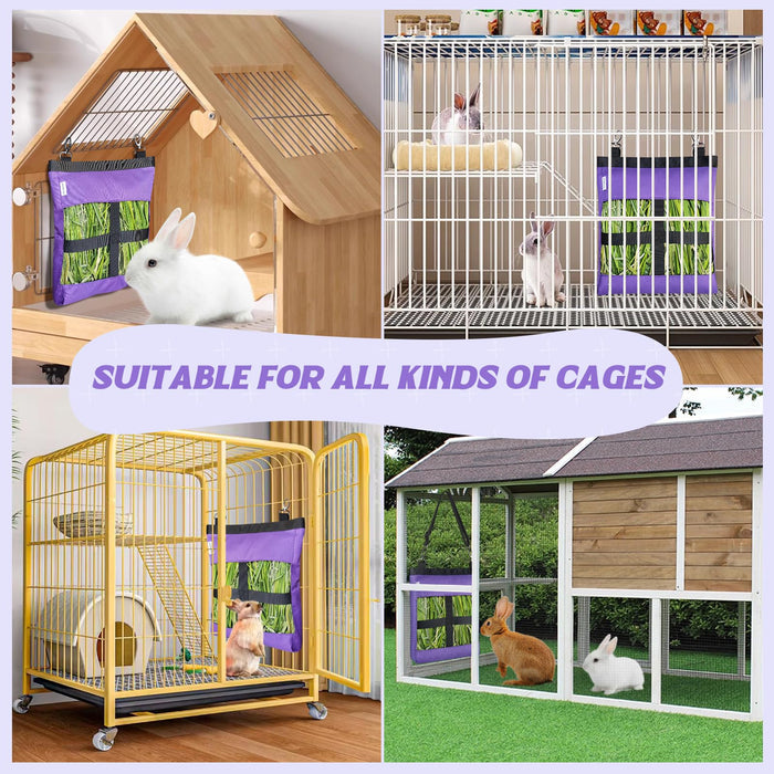 Rabbit Hay Feeder Bag for Guinea Pigs, Rabbits & Small Pets – Hanging Oxford Bag