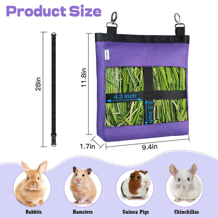 Rabbit Hay Feeder Bag for Guinea Pigs, Rabbits & Small Pets – Hanging Oxford Bag