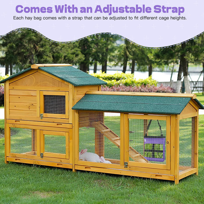 Rabbit Hay Feeder Bag for Guinea Pigs, Rabbits & Small Pets – Hanging Oxford Bag