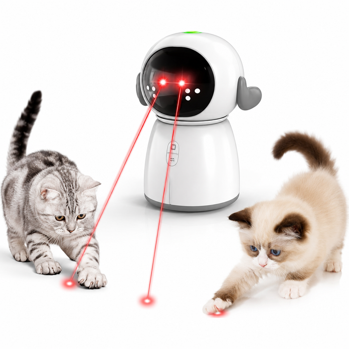Rechargeable Indoor Cat Laser Toy with Motion Sensor & Dual Play Modes