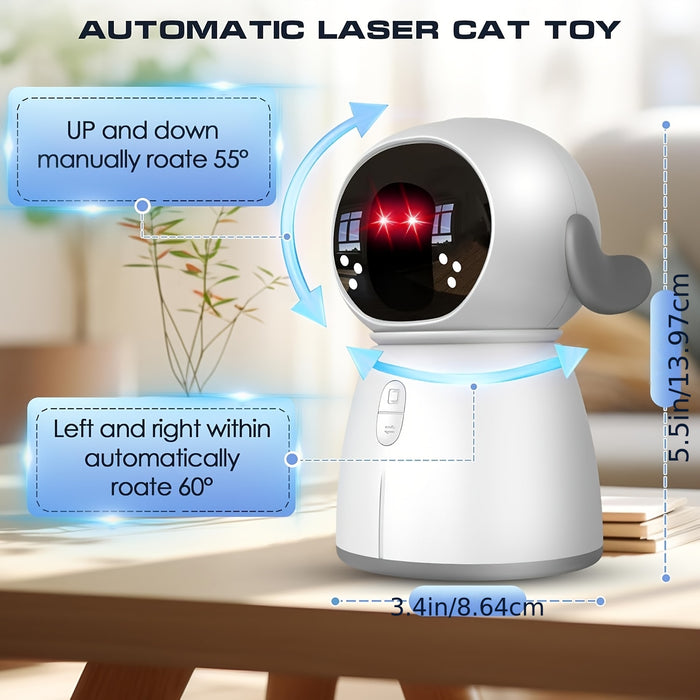 Rechargeable Indoor Cat Laser Toy with Motion Sensor & Dual Play Modes
