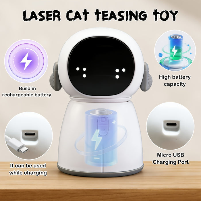 Rechargeable Indoor Cat Laser Toy with Motion Sensor & Dual Play Modes