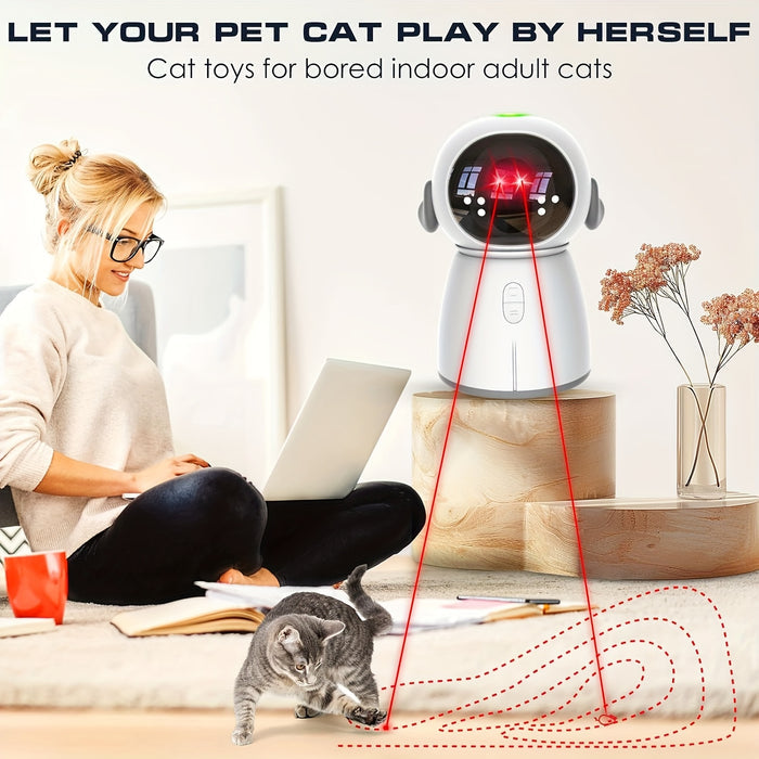 Rechargeable Indoor Cat Laser Toy with Motion Sensor & Dual Play Modes