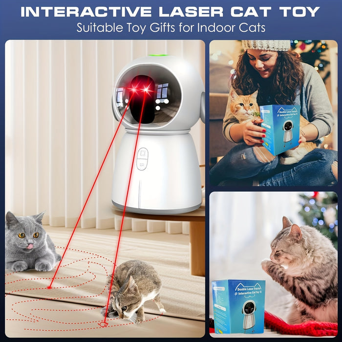 Rechargeable Indoor Cat Laser Toy with Motion Sensor & Dual Play Modes