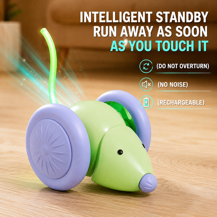 Rechargeable Interactive Cat Mouse Toy | Smart Moving Toy for Indoor Cats