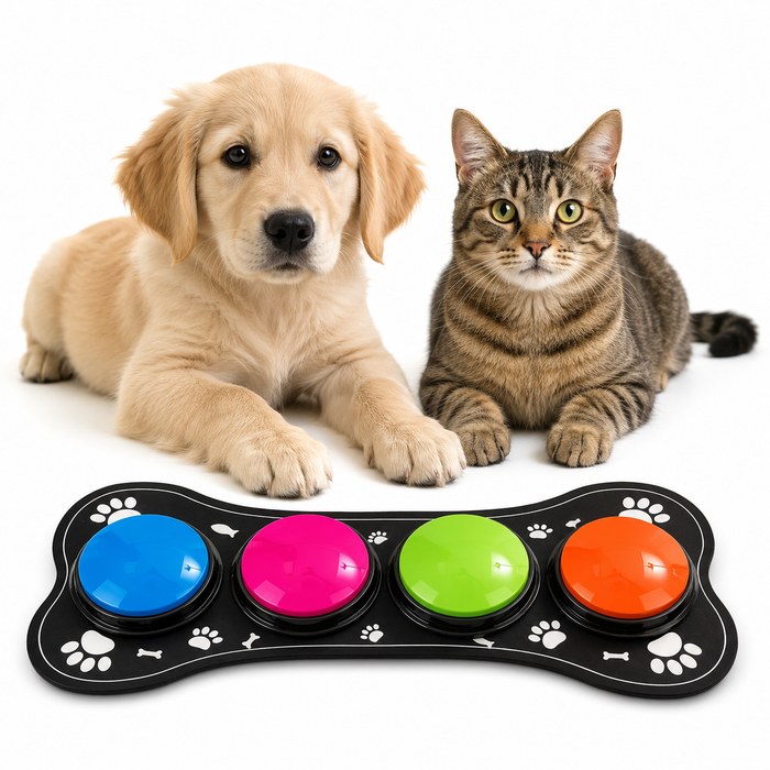 Recordable Dog Communication Buttons Set – 4 Training Sound Buttons for Pets
