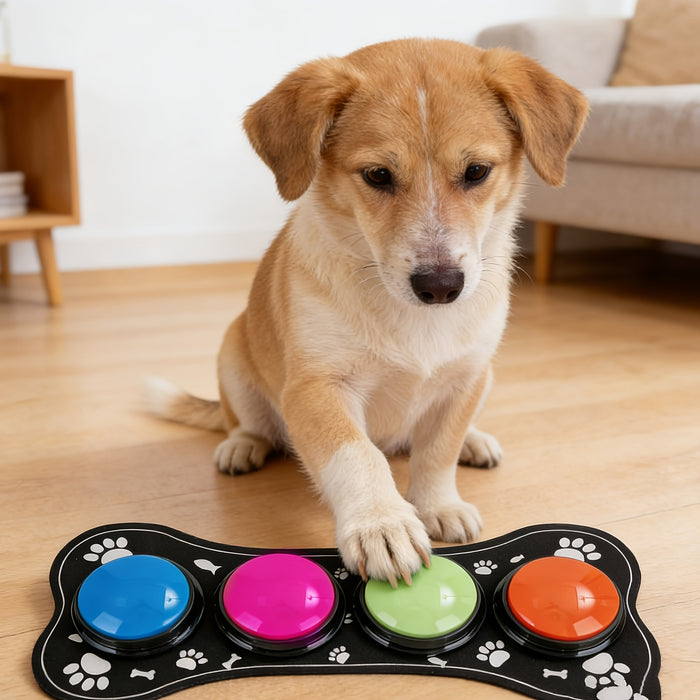 Recordable Dog Communication Buttons Set – 4 Training Sound Buttons for Pets