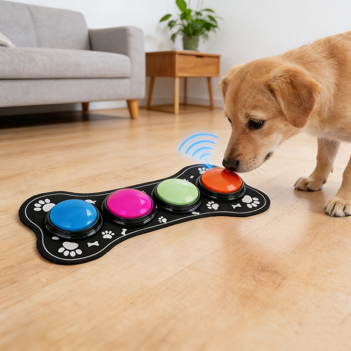 Recordable Dog Communication Buttons Set – 4 Training Sound Buttons for Pets