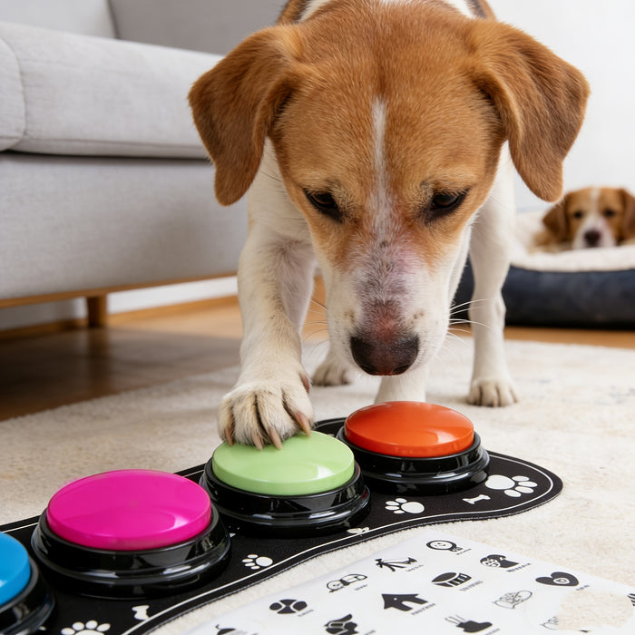 Recordable Dog Communication Buttons Set – 4 Training Sound Buttons for Pets
