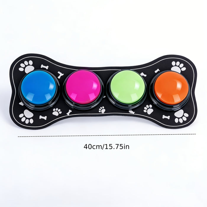 Recordable Dog Communication Buttons Set – 4 Training Sound Buttons for Pets