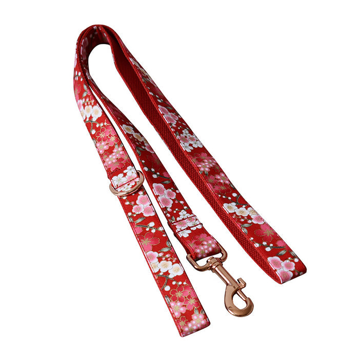 Red Flower Style Pet Pen and Leash Set for Pets