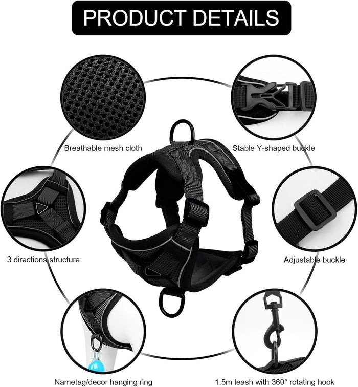 Reflective Cat Harness and Leash Set – Escape Proof Adjustable Cat Walking Vest