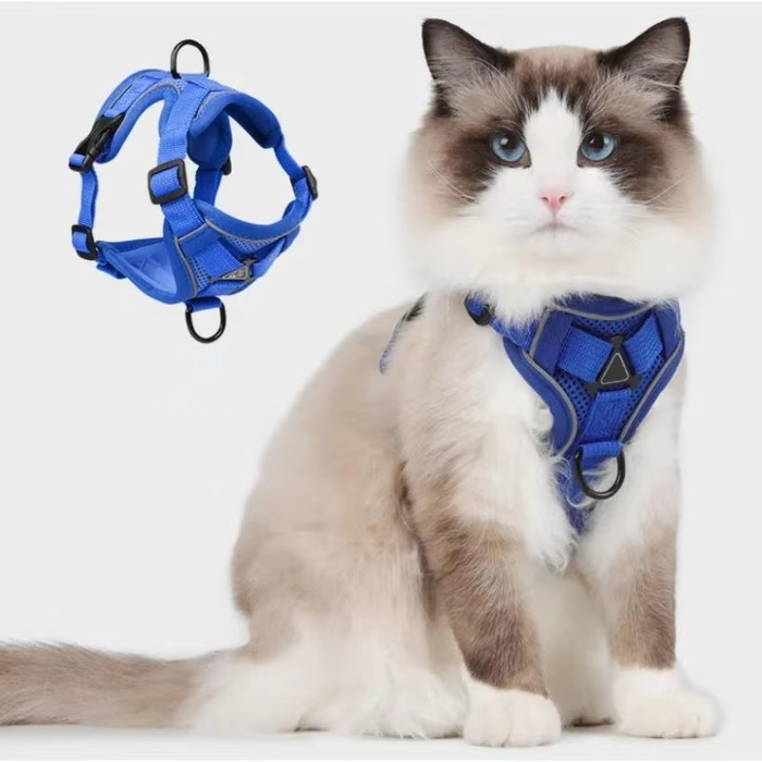 Reflective Cat Harness and Leash Set – Escape Proof Adjustable Cat Walking Vest