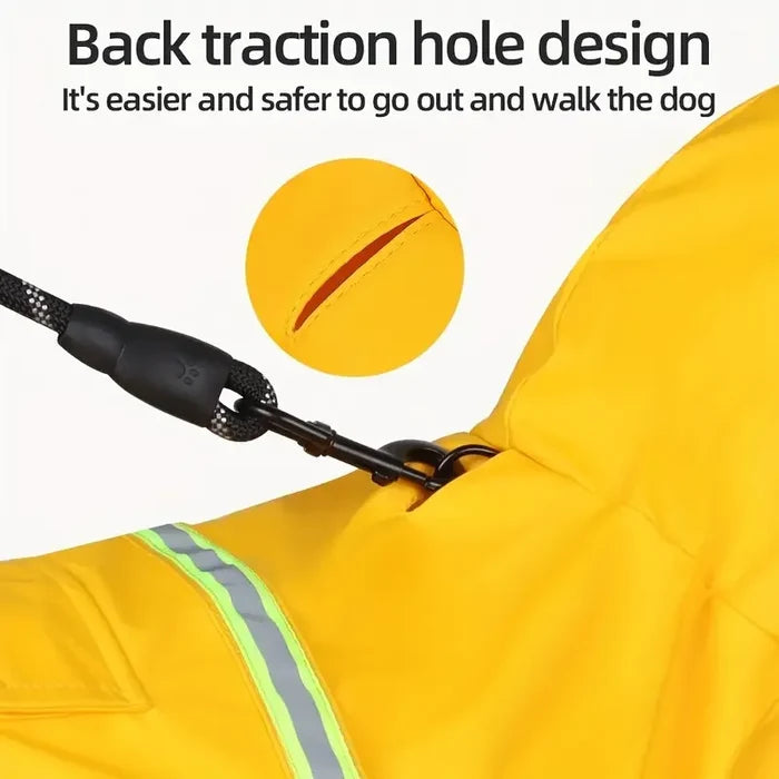 Reflective Dog Raincoat with Hood – Waterproof Pet Jacket